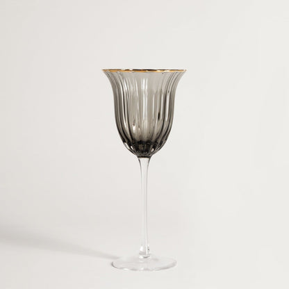 SCURO Black Wine Glass with Gold Rim 0.45L