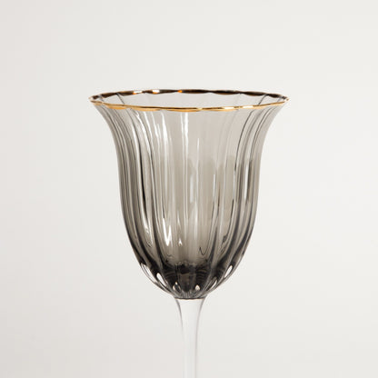 SCURO Black Wine Glass with Gold Rim 0.45L