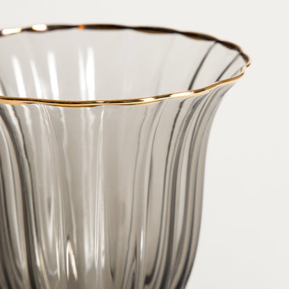 SCURO Black Wine Glass with Gold Rim 0.45L