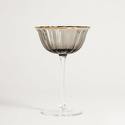 SCURO Cocktail Glass Black with Gold Rim 0.2L