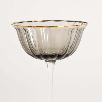 SCURO Cocktail Glass Black with Gold Rim 0.2L
