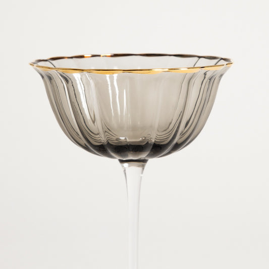 SCURO Cocktail Glass Black with Gold Rim 0.2L