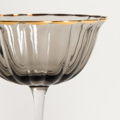 SCURO Cocktail Glass Black with Gold Rim 0.2L