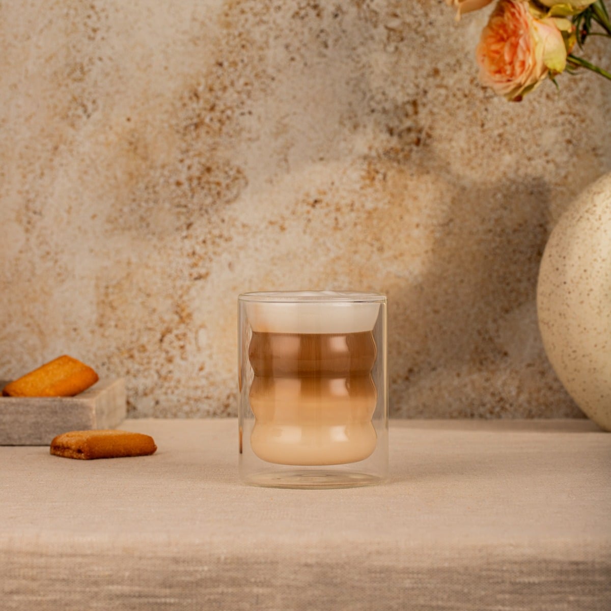 CEMBRA BUBBLY Double Wall Glass Set, 2 Pieces, 0.25L