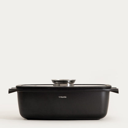 DARREN 4L Pot with Lid - 39x22x13cm Black Aluminium