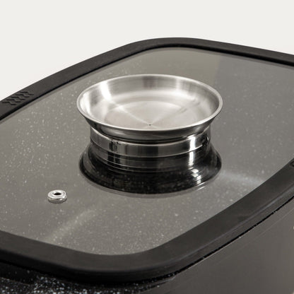 DARREN 4L Pot with Lid - 39x22x13cm Black Aluminium
