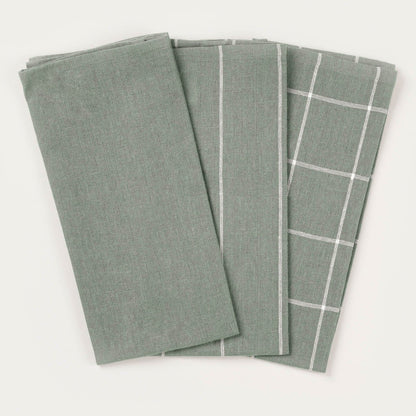 Morgan Green Kitchen Towels Set of 3 - 45x65 cm Each