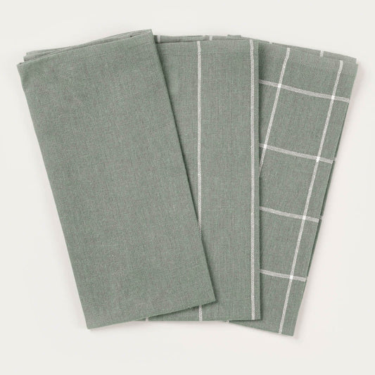 Morgan Green Kitchen Towels Set of 3 - 45x65 cm Each