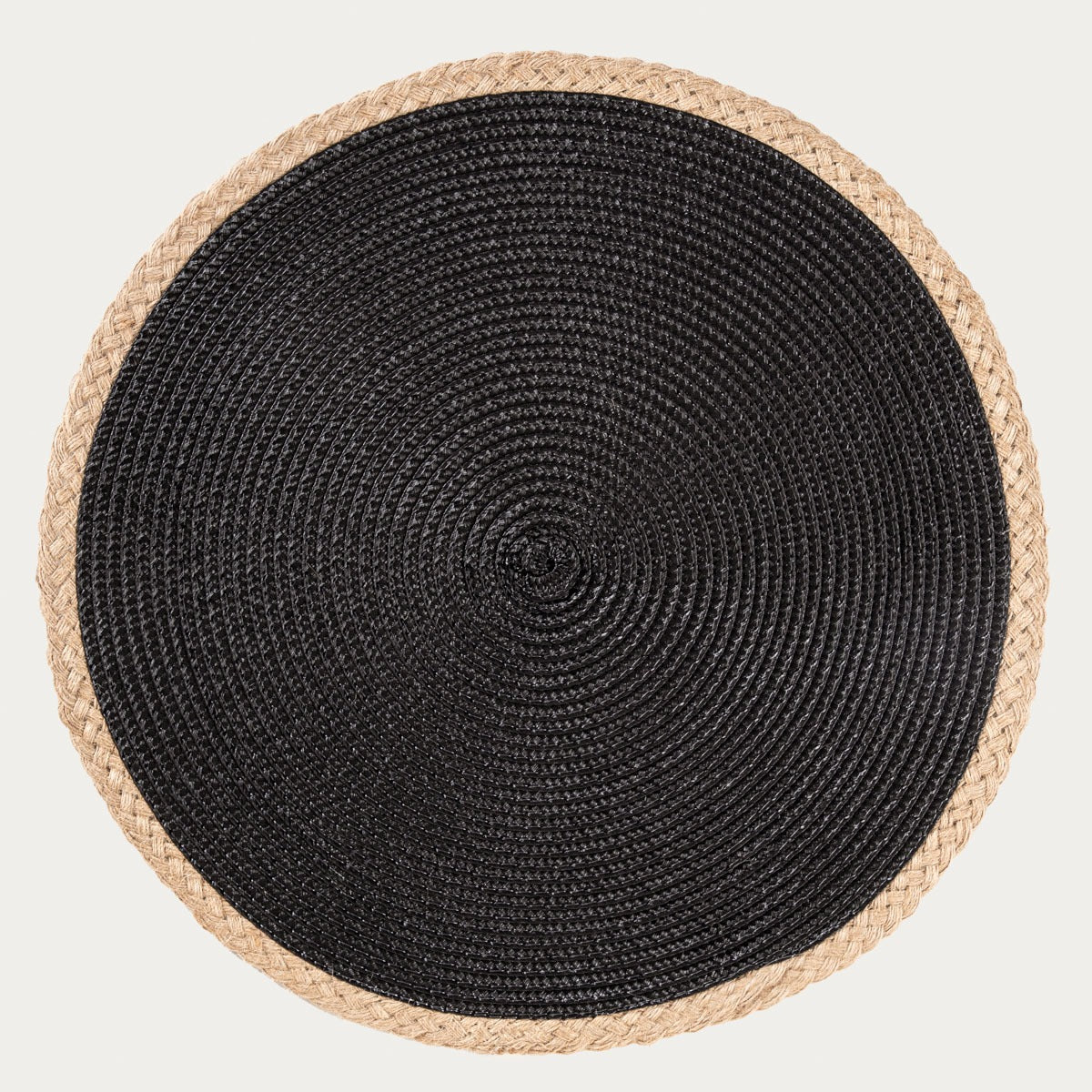 PLAR Black Table Mats Set of 2 - 38 cm Dining Pads