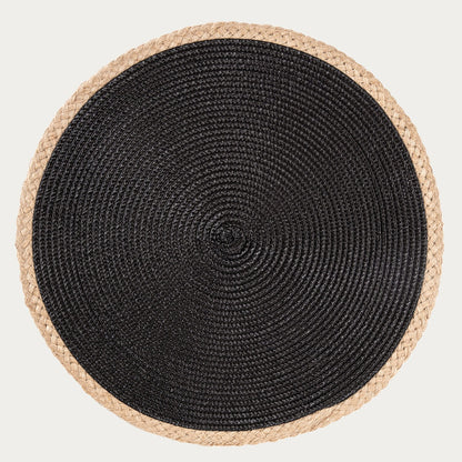 PLAR Black Table Mats Set of 2 - 38 cm Dining Pads