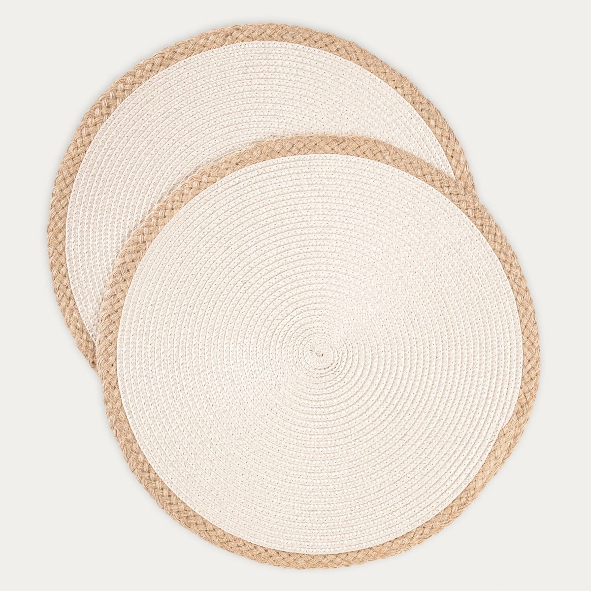 PLAR Ecru Table Mats Set of 2, 38 cm | Durable Dining Pads