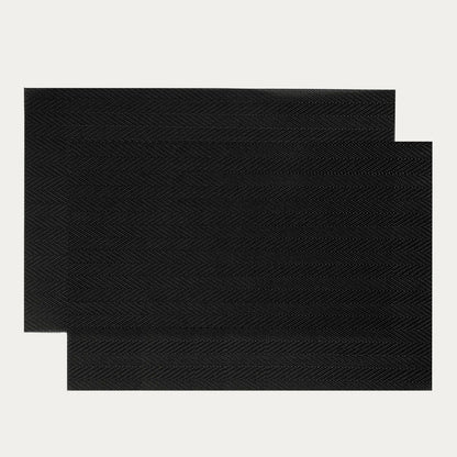 Classic Black Table Mats Set of 2 Pieces 30x45 cm