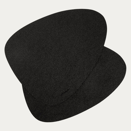 FEMELO Black Table Mats Set of 2, 38x30 cm