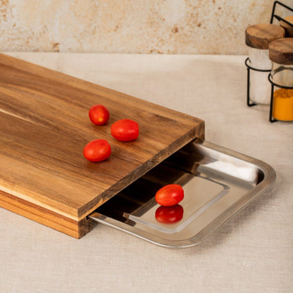 MOOKA Cutting Board with Metal Container 35x25cm