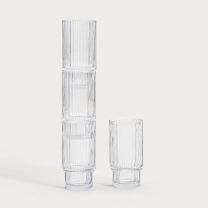 Glass set Set of 4 LYNNASO Transparent Tall Glass Mugs 0.3L
