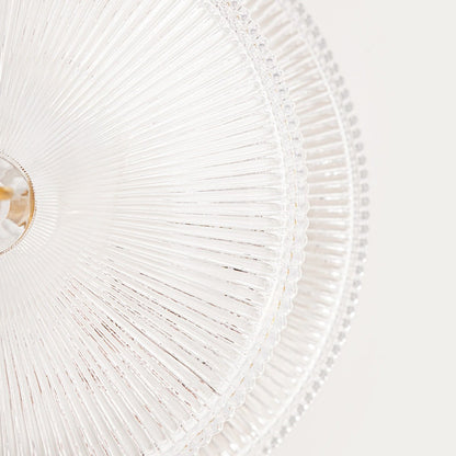 LYNN Two-Tier Fluted Glass Serving Platter 25x4x25 cm