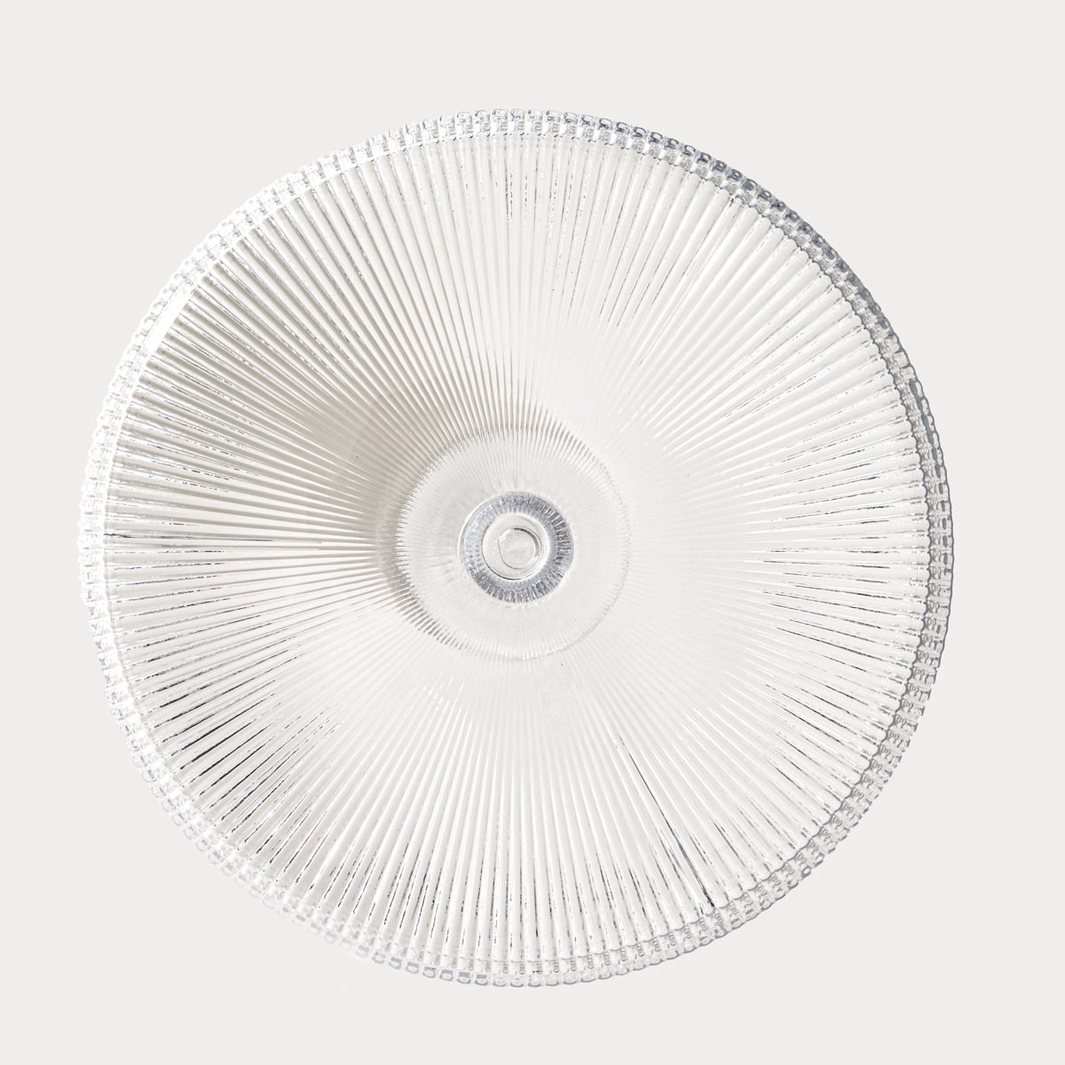 LYNN Glass Serving Platter with Raised Grooved Leg 12x24.5 cm