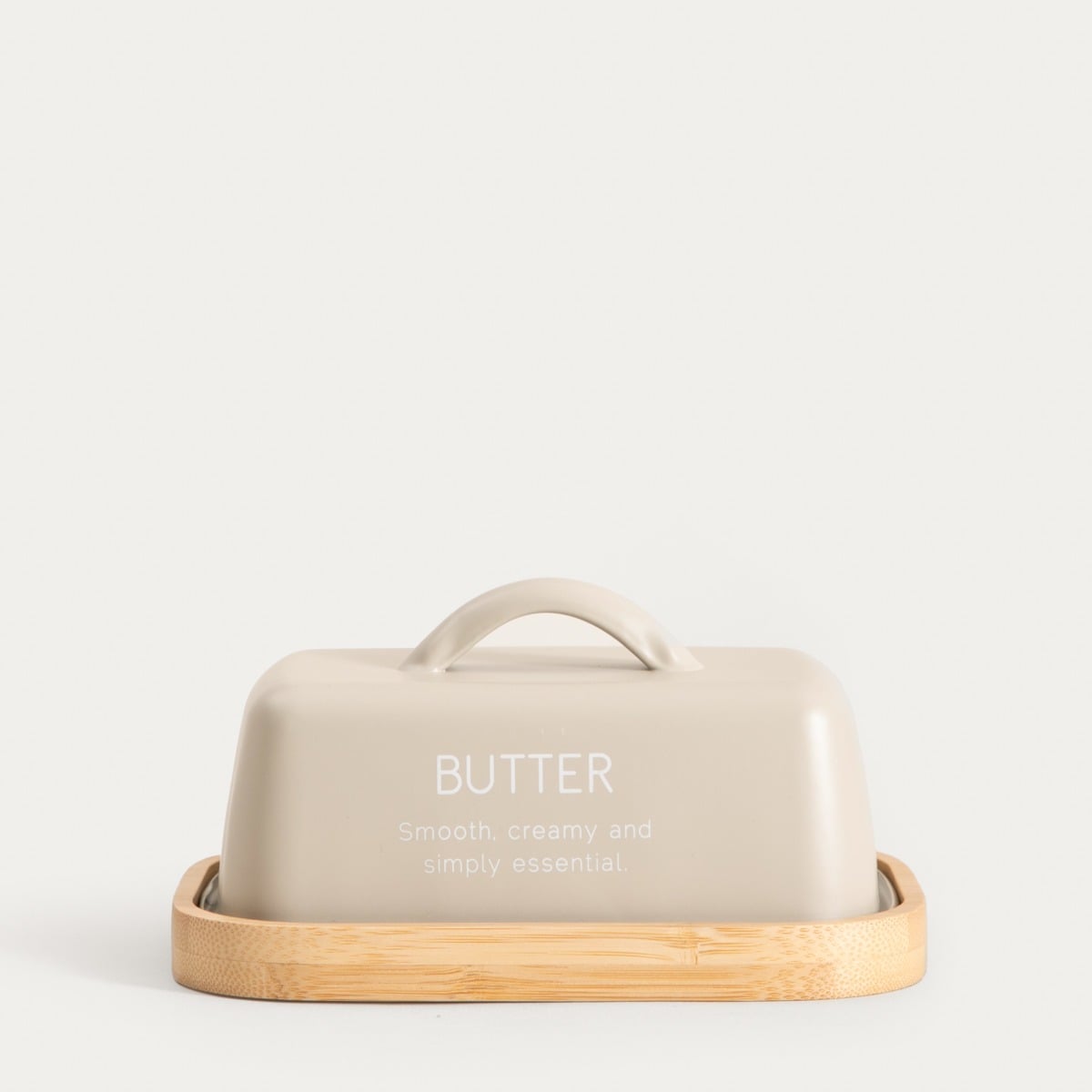 FLORA Butter Bowl with Wooden Base 15.5x10.5 cm