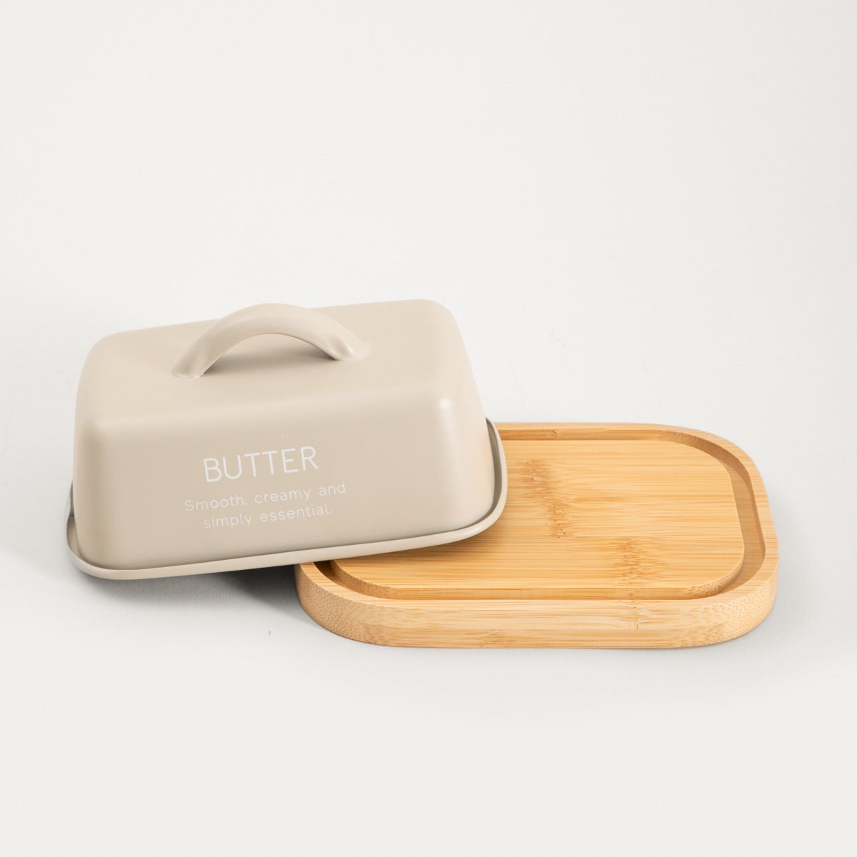 FLORA Butter Bowl with Wooden Base 15.5x10.5 cm