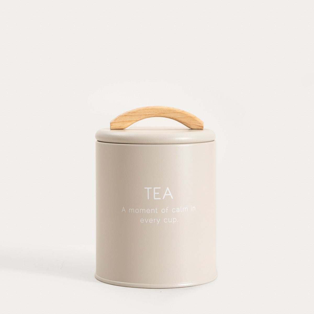 FLORA Metal Tea Container 900ml with Wooden Lid Handle