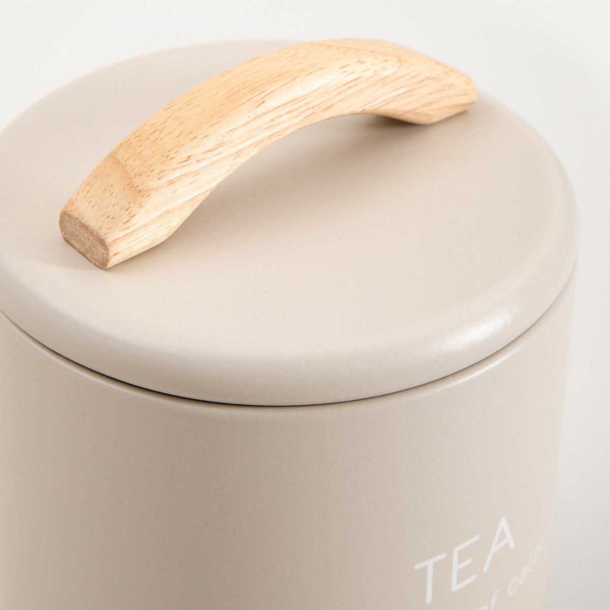 FLORA Metal Tea Container 900ml with Wooden Lid Handle