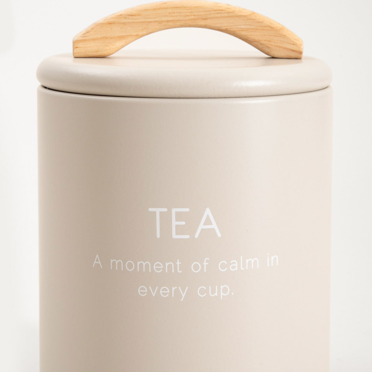 FLORA Metal Tea Container 900ml with Wooden Lid Handle