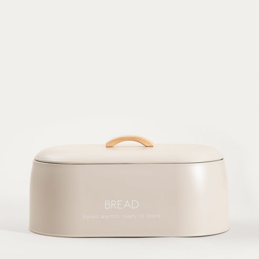 FLORA Metal Breadbox with Wooden Lid 36x20x13 cm