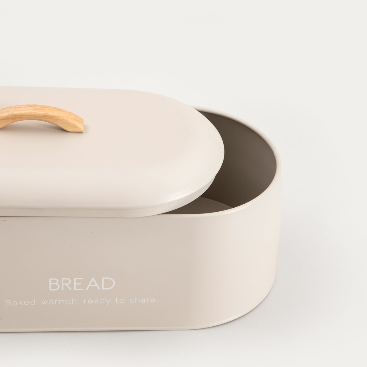 FLORA Metal Breadbox with Wooden Lid 36x20x13 cm