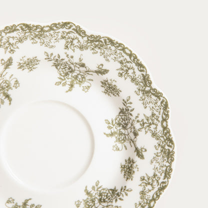 Lourry Green Ceramic Cup with Saucer 0.2L Porcelain