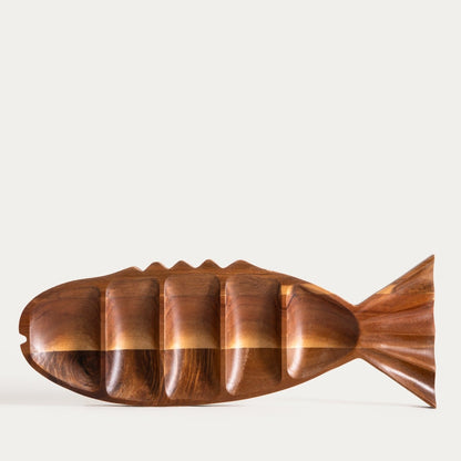 MOOKA Fish-Shaped Serving Board 39.5x14 cm Natural Wood