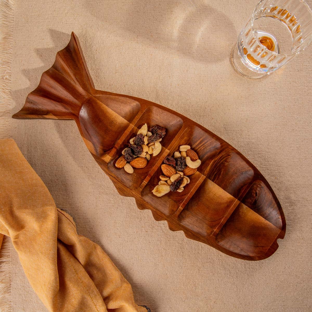 MOOKA Fish-Shaped Serving Board 39.5x14 cm Natural Wood