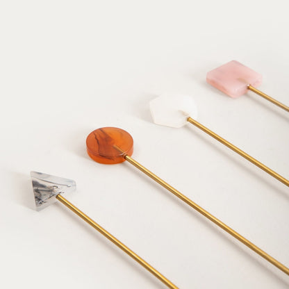 DORELLE Gold Dessert Cutlery Set with Decorative Handles - 4 Pieces