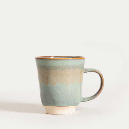 Kaslo Blue Beige Stripe Ceramic Mug 0.4L