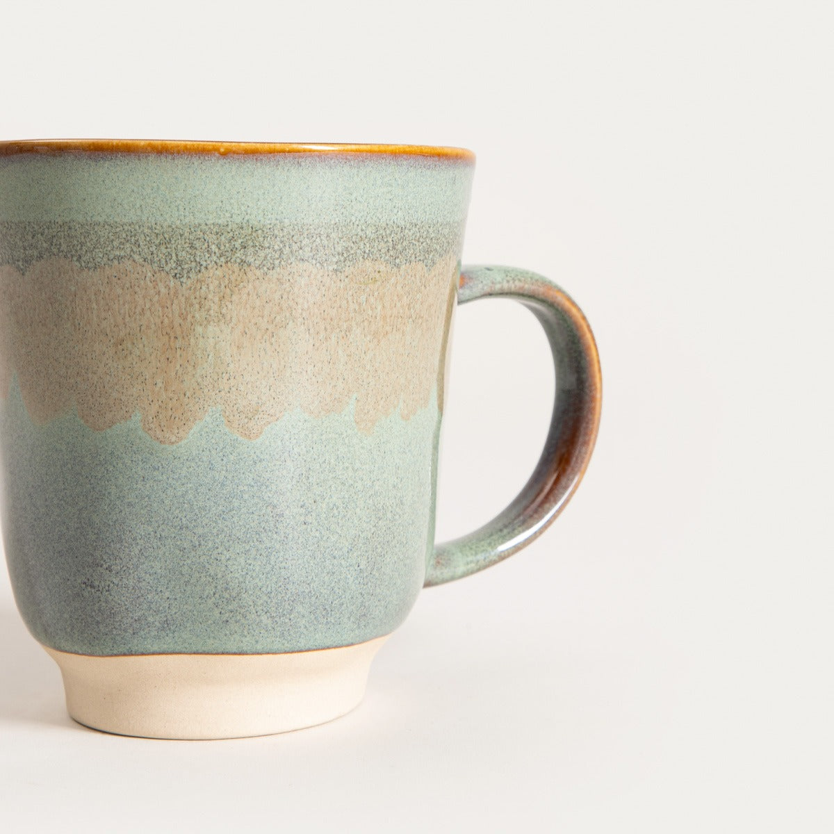 Kaslo Blue Beige Stripe Ceramic Mug 0.4L