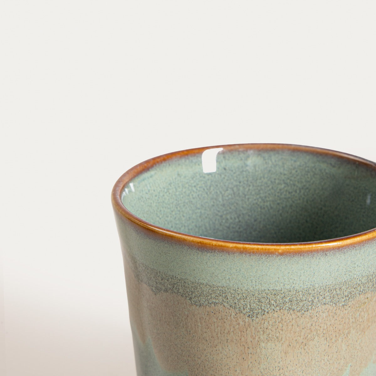 Kaslo Blue Beige Stripe Ceramic Mug 0.4L