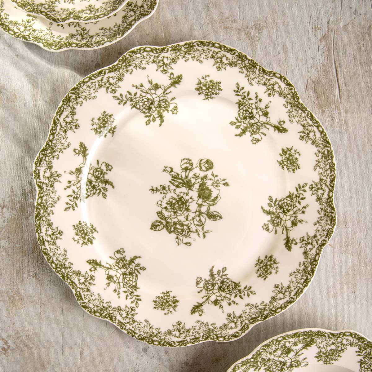 LOURRY Green Dinner Plate 27cm Porcelain