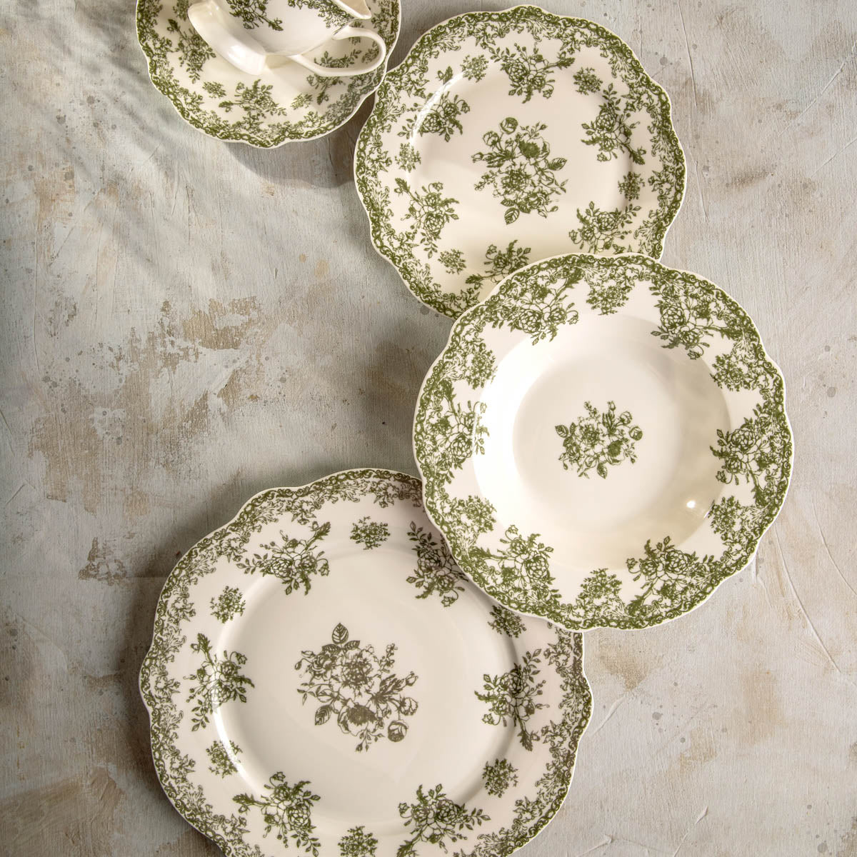 LOURRY Green Dinner Plate 27cm Porcelain