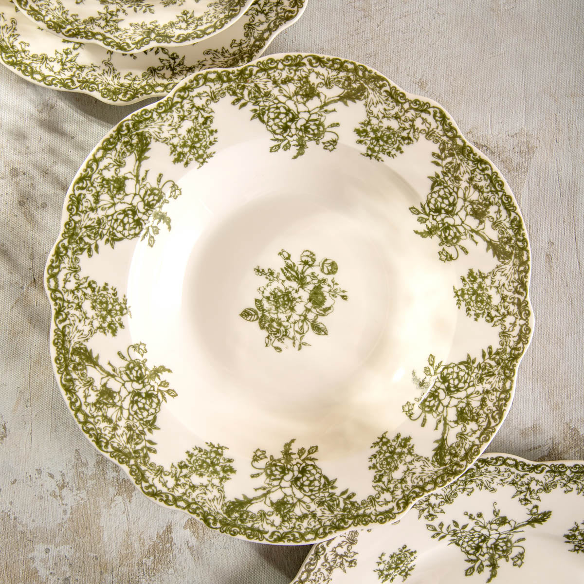 LOURRY Deep Green Plate 22 cm Porcelain