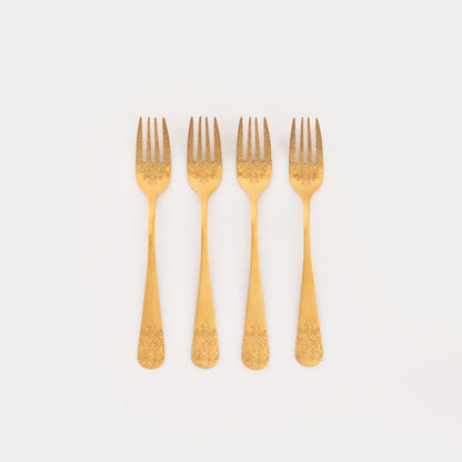 Regalia Gold Dessert Fork Set - 4 Pieces