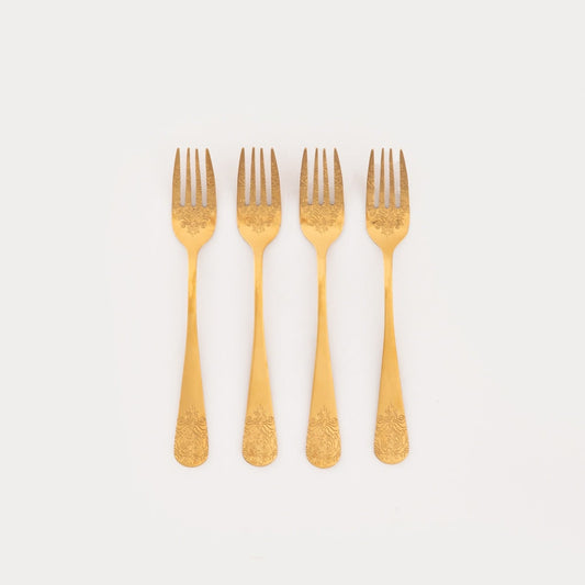 Regalia Gold Dessert Fork Set - 4 Pieces