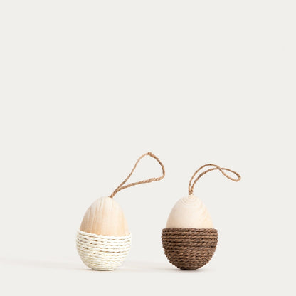 Set of hangers Set of 2 Natural Wooden Egg Hangers PASSEL