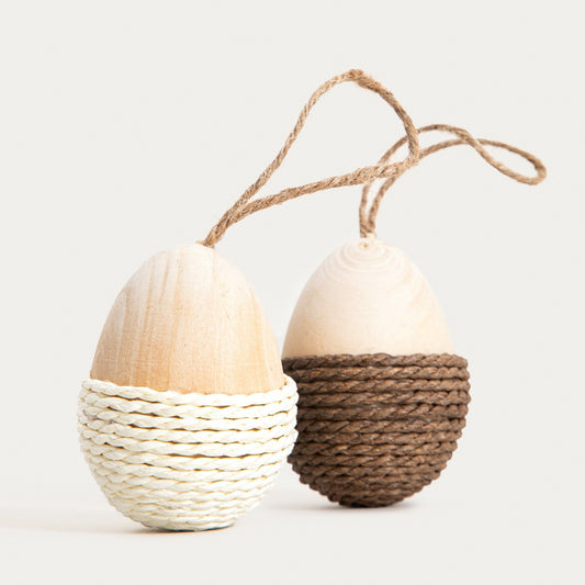 Set of hangers Set of 2 Natural Wooden Egg Hangers PASSEL