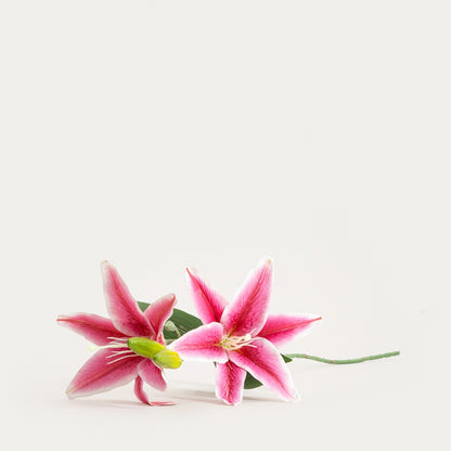 Artificial branch Artificial Pink Lily Branch 73 cm - Elegant Home Decoration