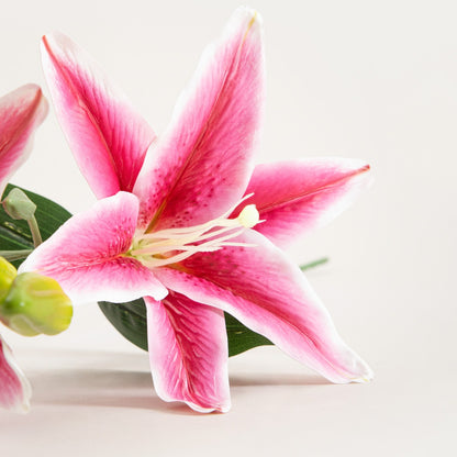 Artificial branch Artificial Pink Lily Branch 73 cm - Elegant Home Decoration
