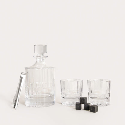 Eleganza Whiskey Set with Glasses - 8 Piece Decanter Set