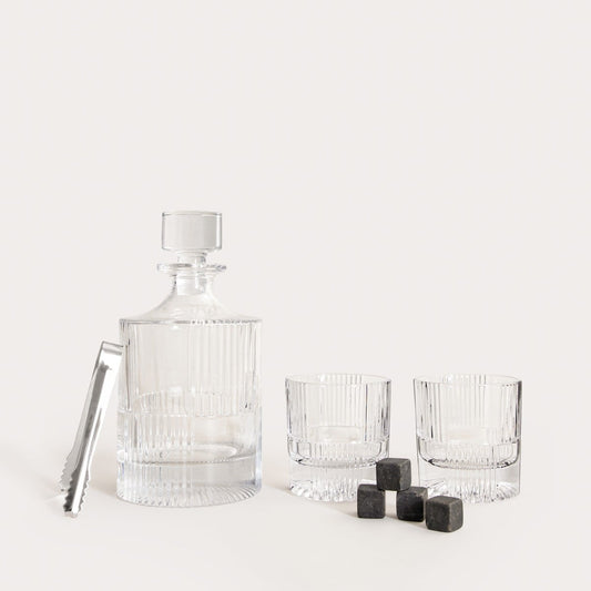 Eleganza Whiskey Set with Glasses - 8 Piece Decanter Set