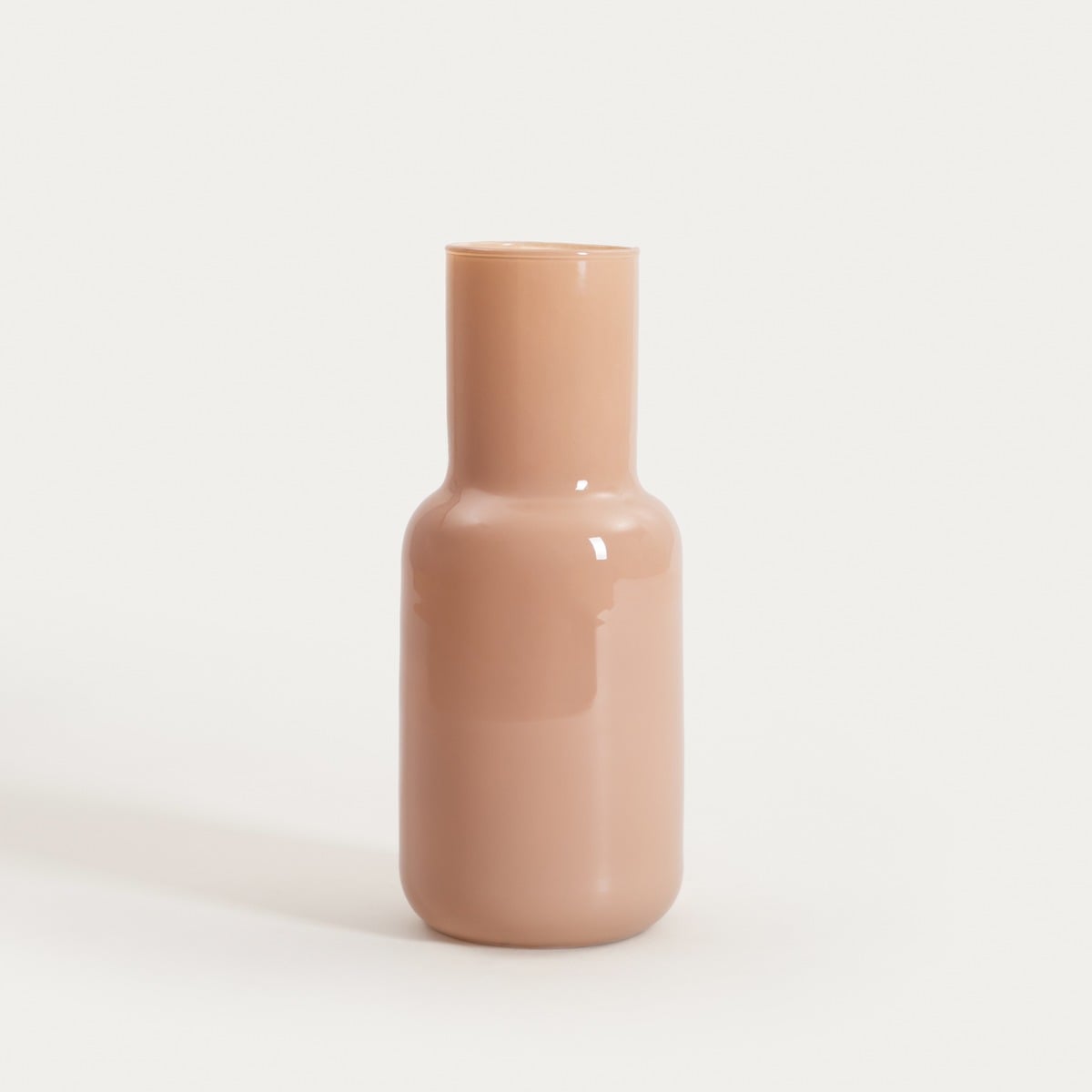 BELLY Glass Beige Vase 10x10x21 cm