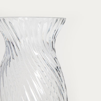 YUUE Fluted Transparent Glass Vase 12x20.5 cm