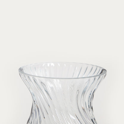YUUE Fluted Transparent Glass Vase 12x20.5 cm