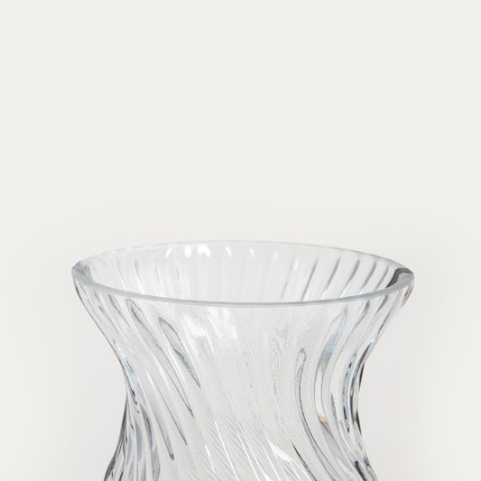 YUUE Fluted Transparent Glass Vase 12x20.5 cm